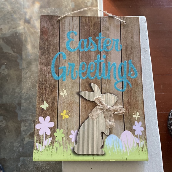 2/$20 NWT Beautiful Glittered Easter Blessings Die Cast Metal 🐇 Decoration Sign - Picture 9 of 17